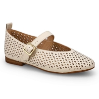 Women's Fawna Jane Leather Maryjane Dress Flat - Cream