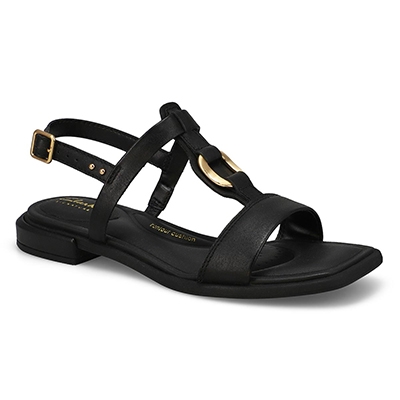 Lds Ariany Sling Leather Casual Sandal - Black