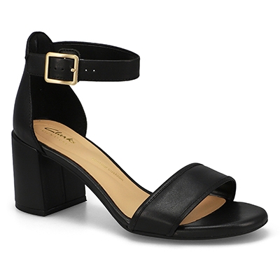 Sandale en cuir à talon haut Ezoria Mae, noir, femmes