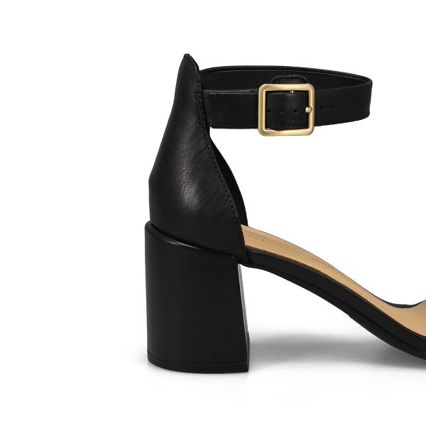 Sandale en cuir à talon haut EZORIA MAE, noir, femmes