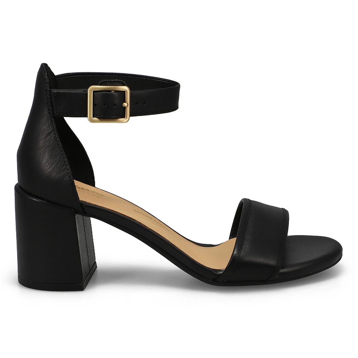Sandale en cuir à talon haut EZORIA MAE, noir, femmes
