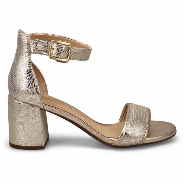 Sandale en cuir à talon haut EZORIA MAE, champagne, femmes