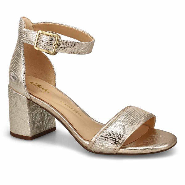 Sandale en cuir à talon haut EZORIA MAE, champagne, femmes