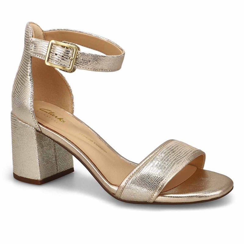 Sandale en cuir à talon haut EZORIA MAE, champagne, femmes