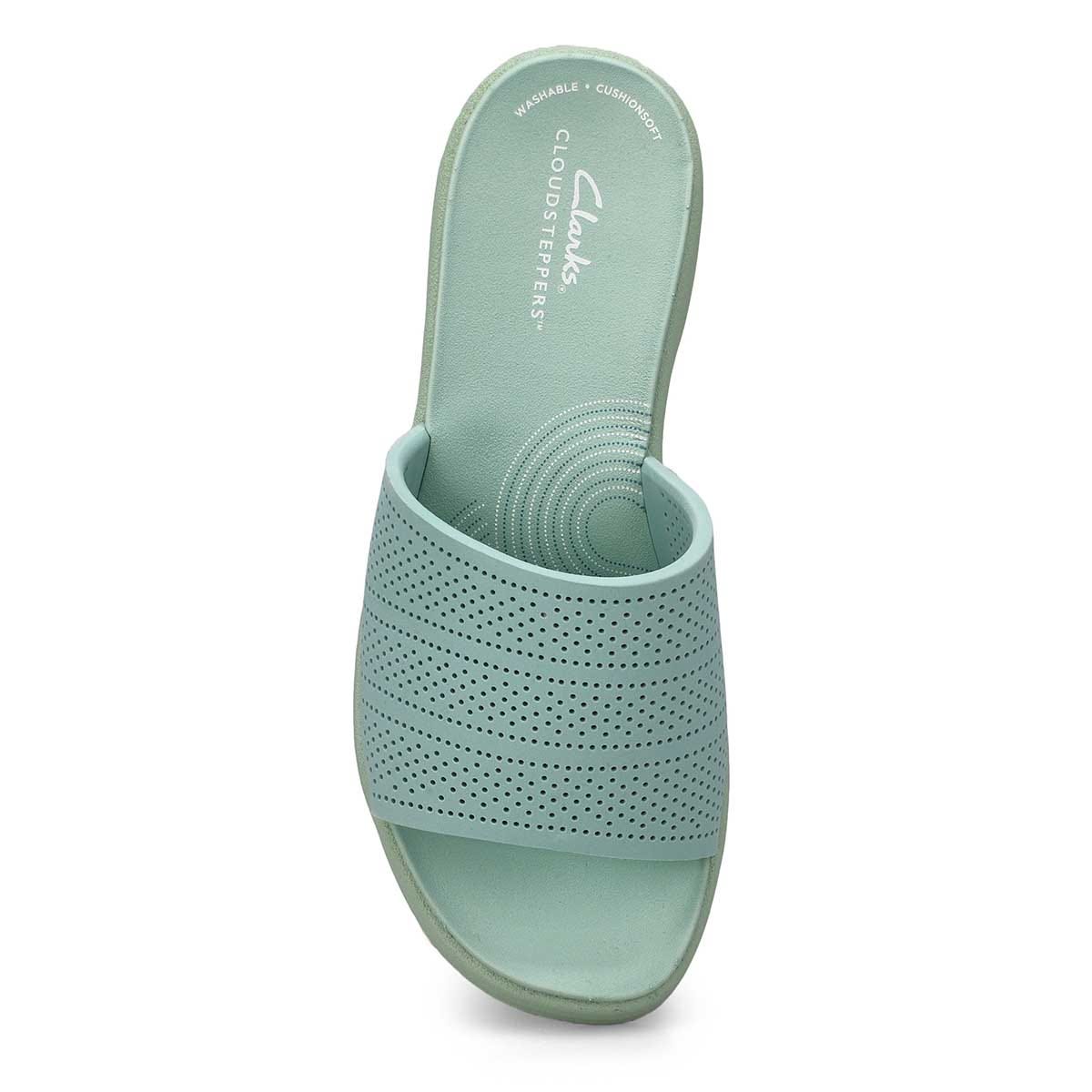Sandali Clarks Drift Twist Slide Donna | Tomaia In Tessuto Traspirante, Plantare In Schiuma Extreme Comfort, Tacco 45 Mm, Crema