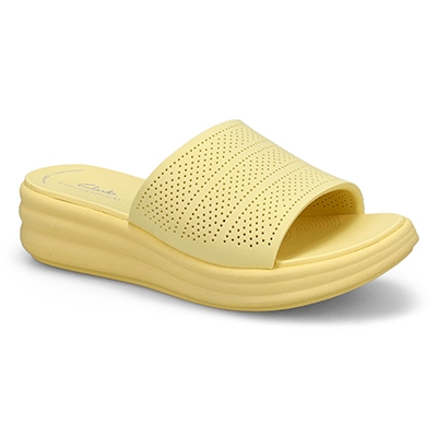 Claquette plateforme Drift Twist, jaune pâle, femmes - LARGE