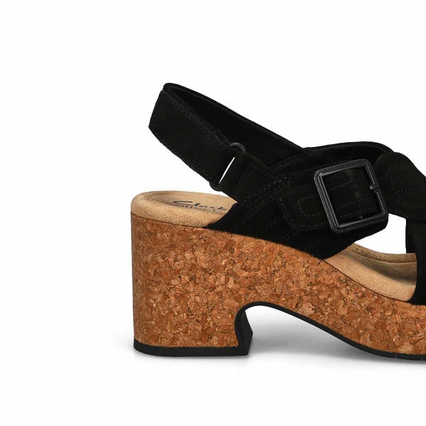 Sandale compensée décontractée NERISA WEST, noir, femmes