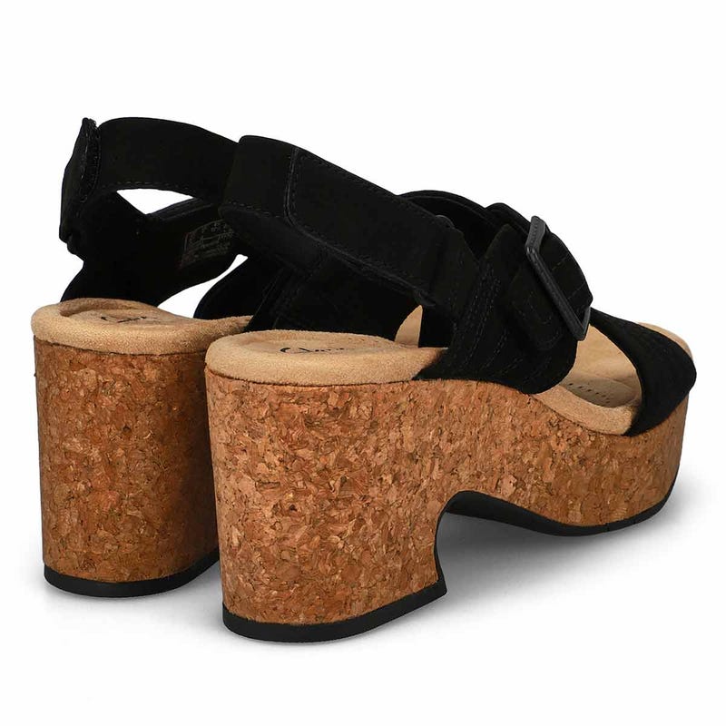 Sandale compensée décontractée NERISA WEST, noir, femmes