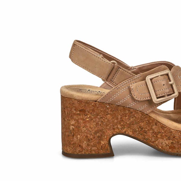 Sandale compensée décontractée NERISA WEST, sable, femmes