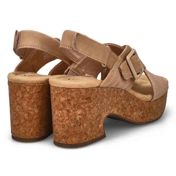 Sandale compensée décontractée NERISA WEST, sable, femmes