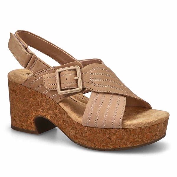 Sandale compensée décontractée NERISA WEST, sable, femmes