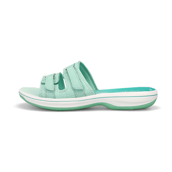 (取寄) クラークス レディース ブリーズ パイパー Clarks women Breeze Piper Turquoise Ombre Synthetic Clarks Women's Breeze Piper Slide Sandal - T | SoftMoc.com