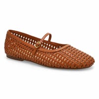 Women's  Livia Sky Leather Maryjane Dress Flat - Tan Weave