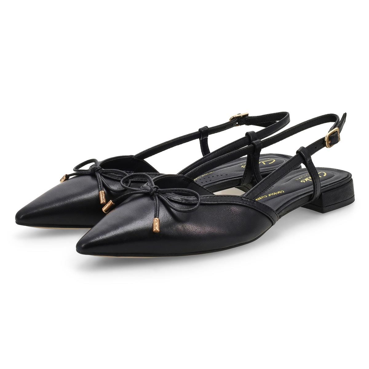 Clarks Women's Sensa15 Bow Dress Flats - Blac | SoftMoc.com