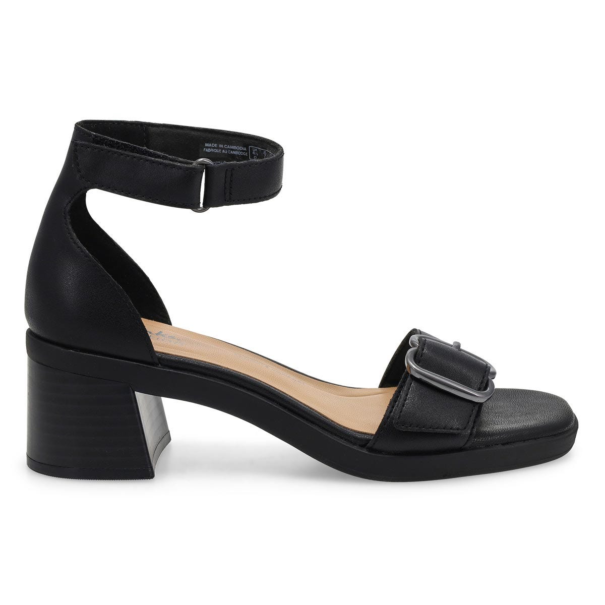 Sandale en cuir talon JAYLAN DREAM, noir, femmes