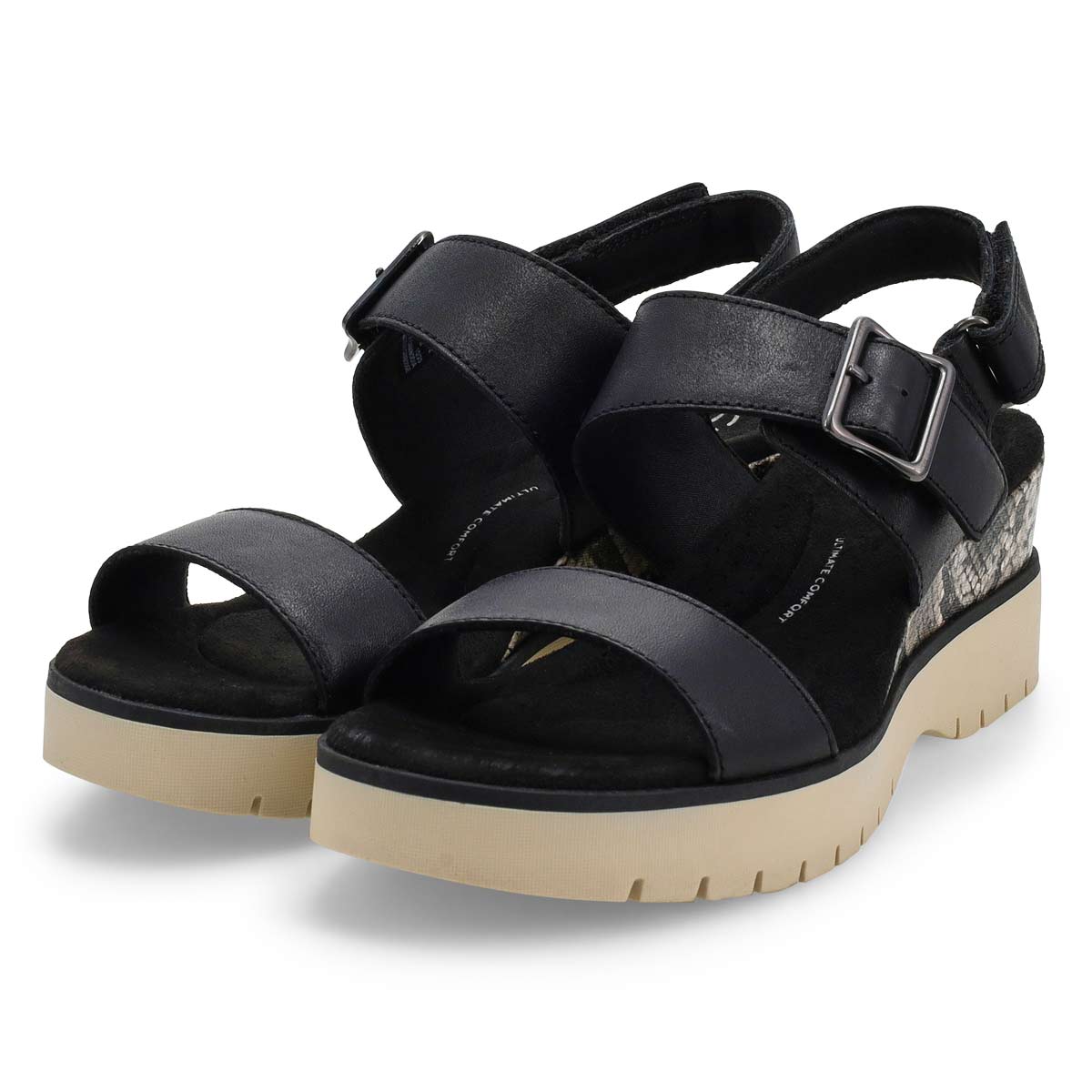 Sandale plateforme DIAZ ROSE, combinaison noire,