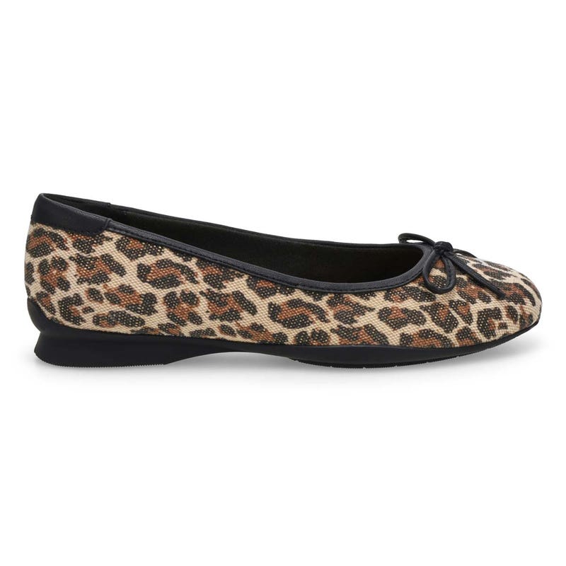 Women's Jazmynn Bow Ballet Shoe - Leopard Print