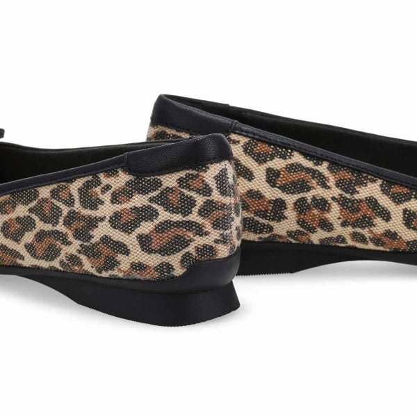 Women's Jazmynn Bow Ballet Shoe - Leopard Print