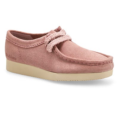 Chaussure décontractée à lacets Wallabee Lite pour femmes - suède rose poudré