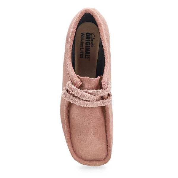 Chaussure décontractée à lacets Wallabee Lite pour femmes - suède rose poudré