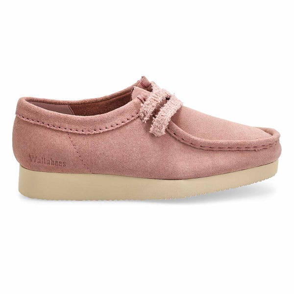 Chaussure décontractée à lacets Wallabee Lite pour femmes - suède rose poudré