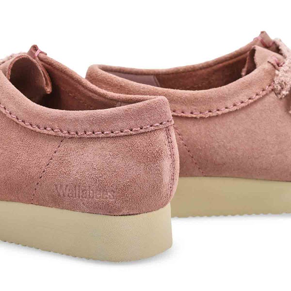 Chaussure décontractée à lacets Wallabee Lite pour femmes - suède rose poudré