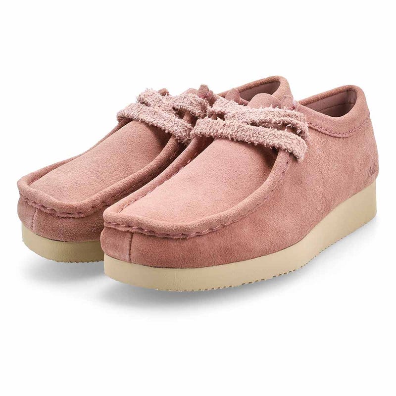 Chaussure décontractée à lacets Wallabee Lite pour femmes - suède rose poudré