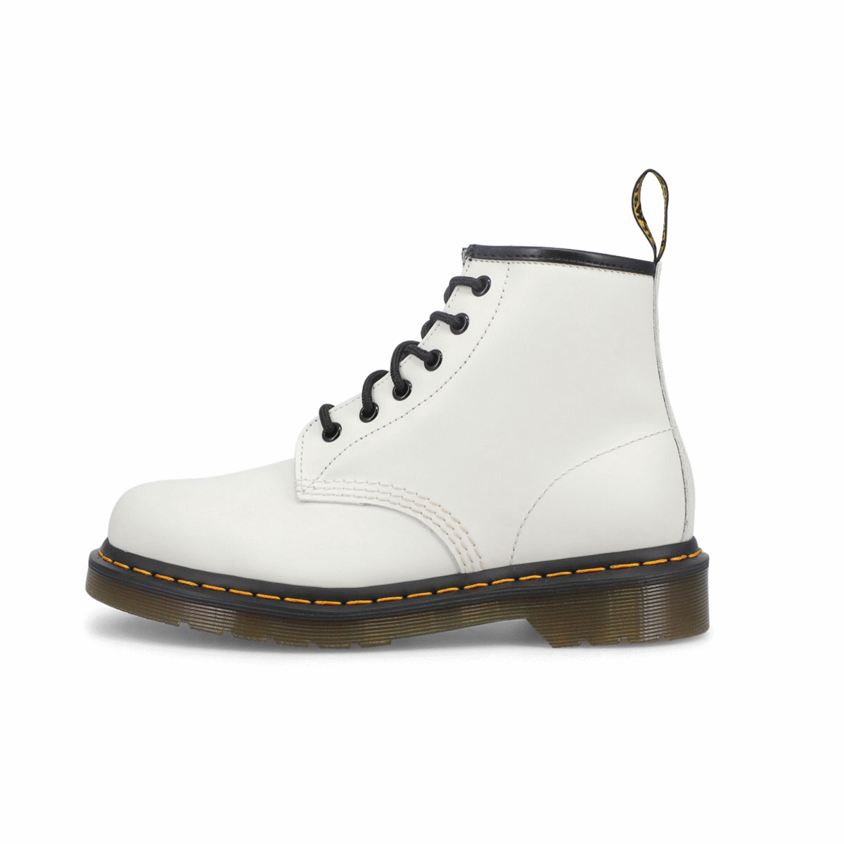 101 yellow stitch smooth leather ankle boots