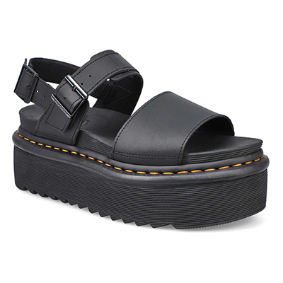 Lds Voss Quad 2 Strap Platform Sandal - Black