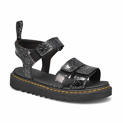 Grls Klaire Junior Cosmic Glitter Sandal - Black