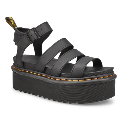 Lds Blaire Quad Casual Platform Sandal - Black