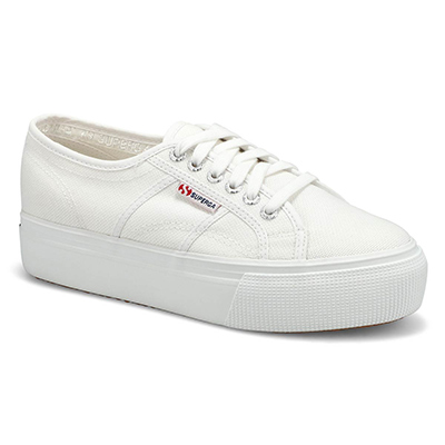 Lds Platform Canvas Sneaker - White