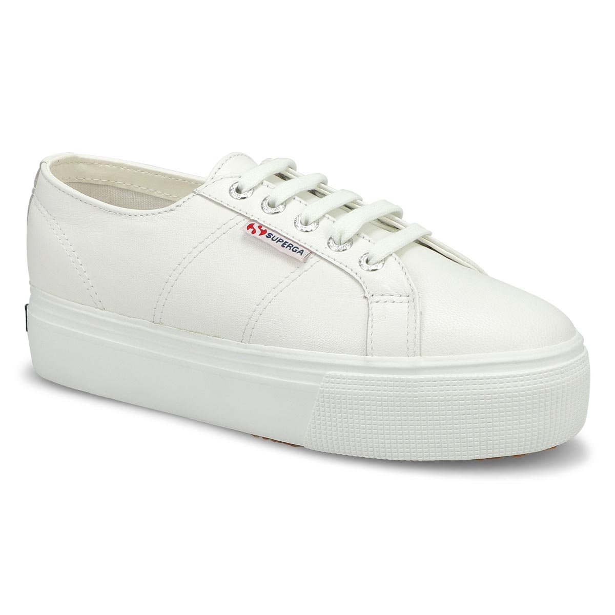 Women's Platform Leather Sneaker - White