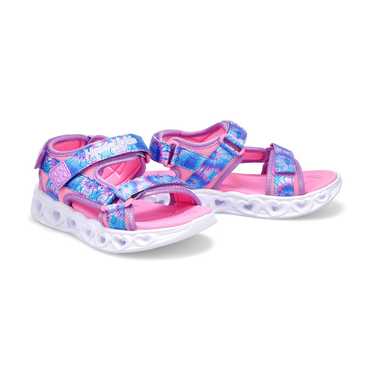 Girls' Heart Lights Color Groove Light Up Sandal - Multi