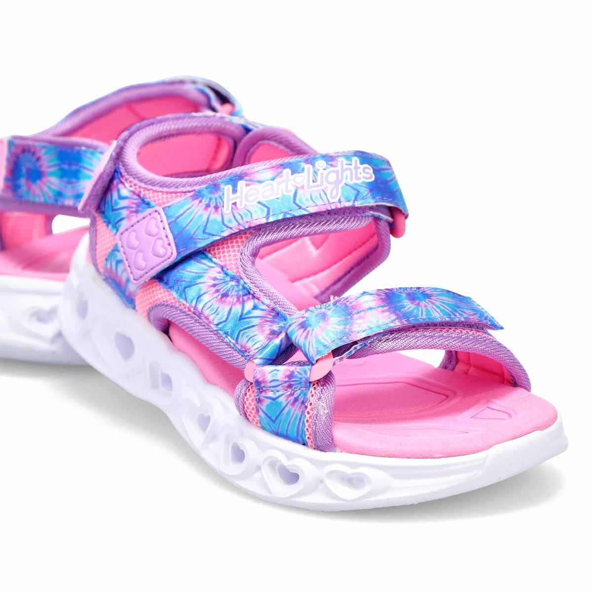 Girls' Heart Lights Color Groove Light Up Sandal - Multi