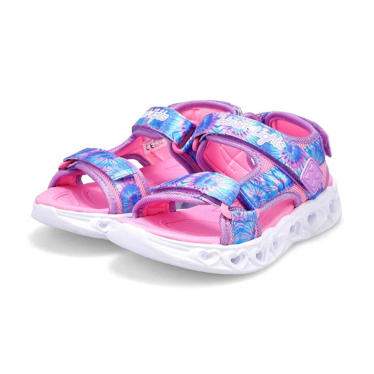 Girls' Heart Lights Color Groove Light Up Sandal - Multi