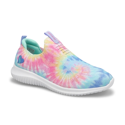 Grls Ultra Flex Slip On Sneaker-Blu/Mlti