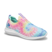 Girls'  Ultra Flex Groovin' Vibes Slip On Sneaker - Blue/Multi