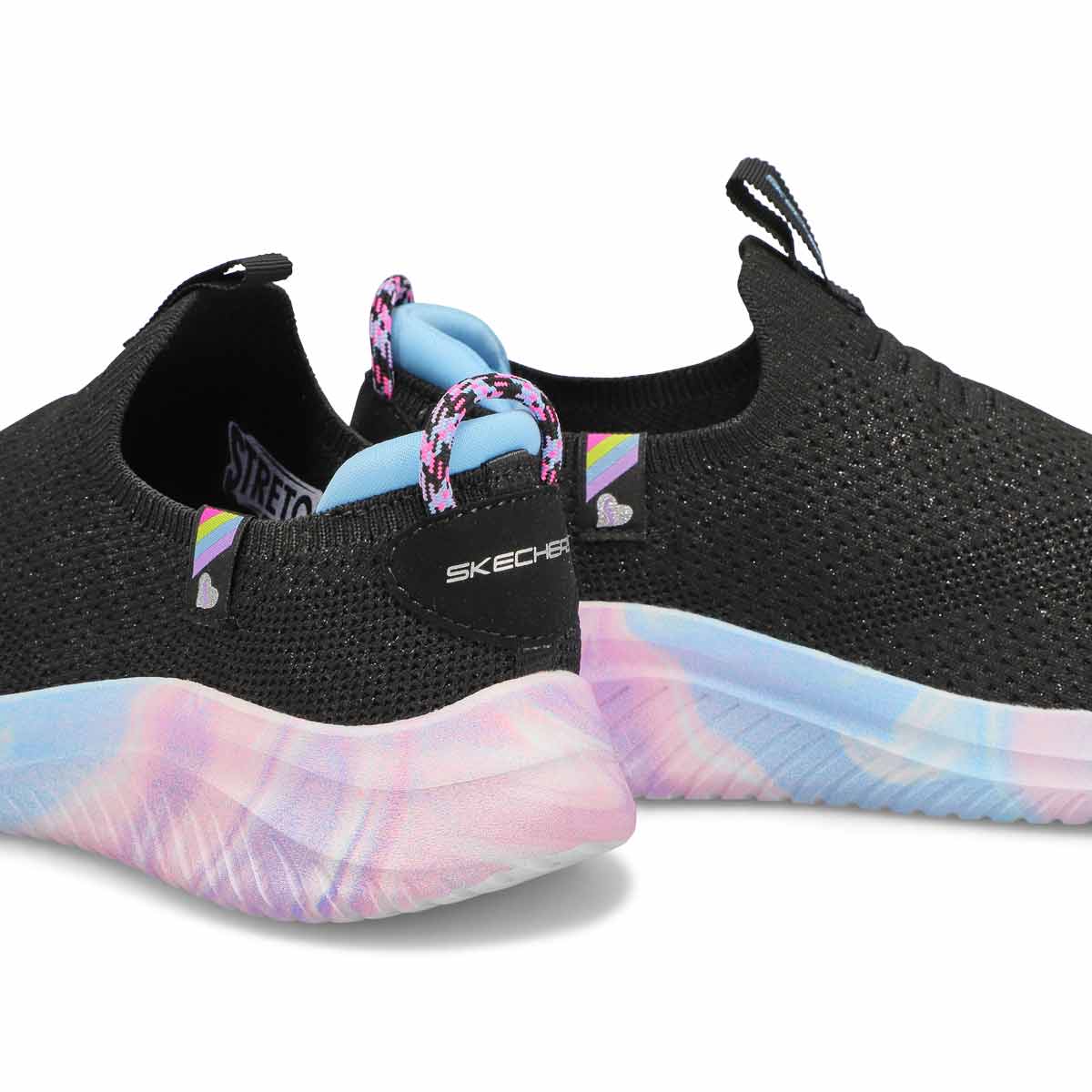 Girls' Ultra Flex 3.0 Cooltastic Slip-On Sneaker - Black/Multi