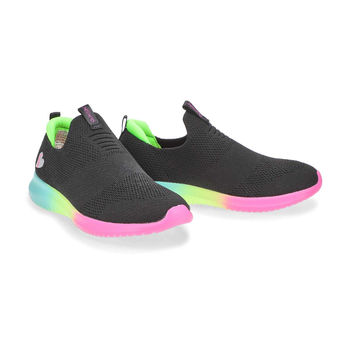Girls' Ultra Flex Slip On Sneaker -Black/Multi