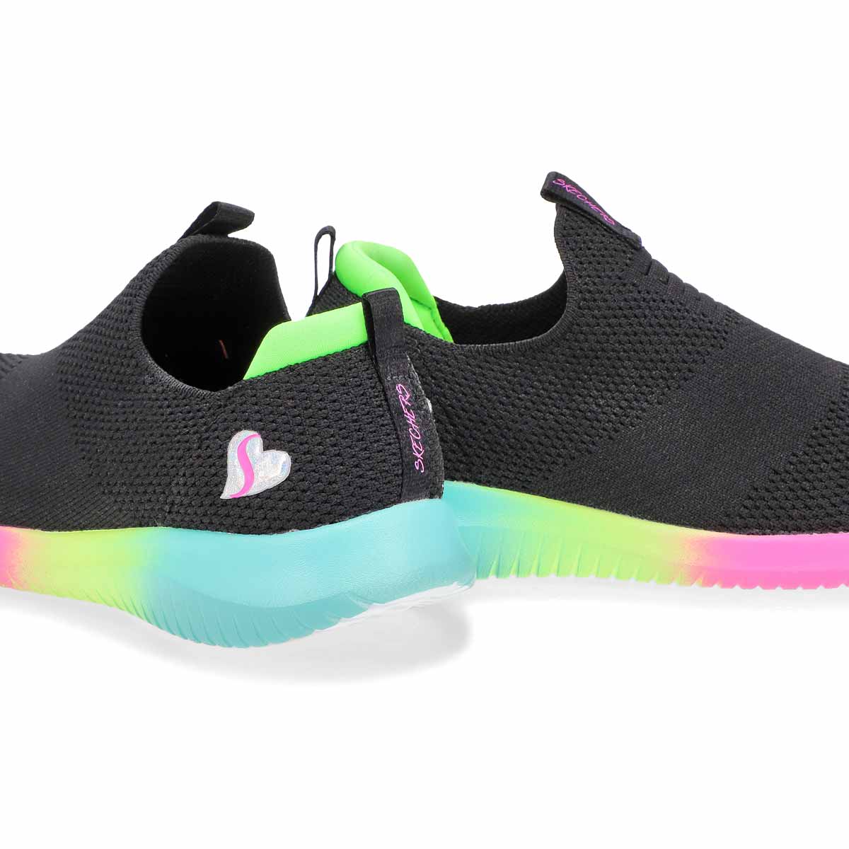 Girls' Ultra Flex Slip On Sneaker -Black/Multi