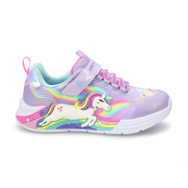 Girls'  Unicorn Chaser Light Up Sneaker - Lavender/Multi