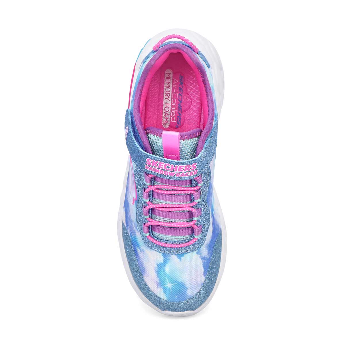 Girls' Rainbow Racer Light Up Sneaker - Blue