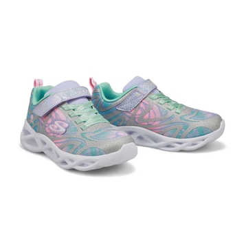 Girls' Twisty Bright Sneakers- Silver/Multi