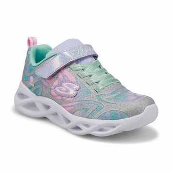 Girls' Twisty Bright Sneakers- Silver/Multi