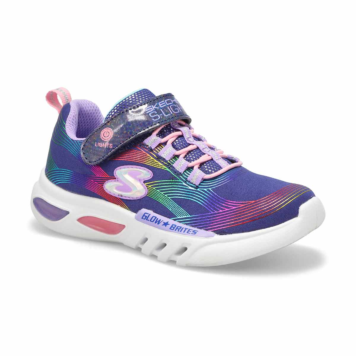 Girls' Glow-Brites Lighted Sneaker - Navy/Multi