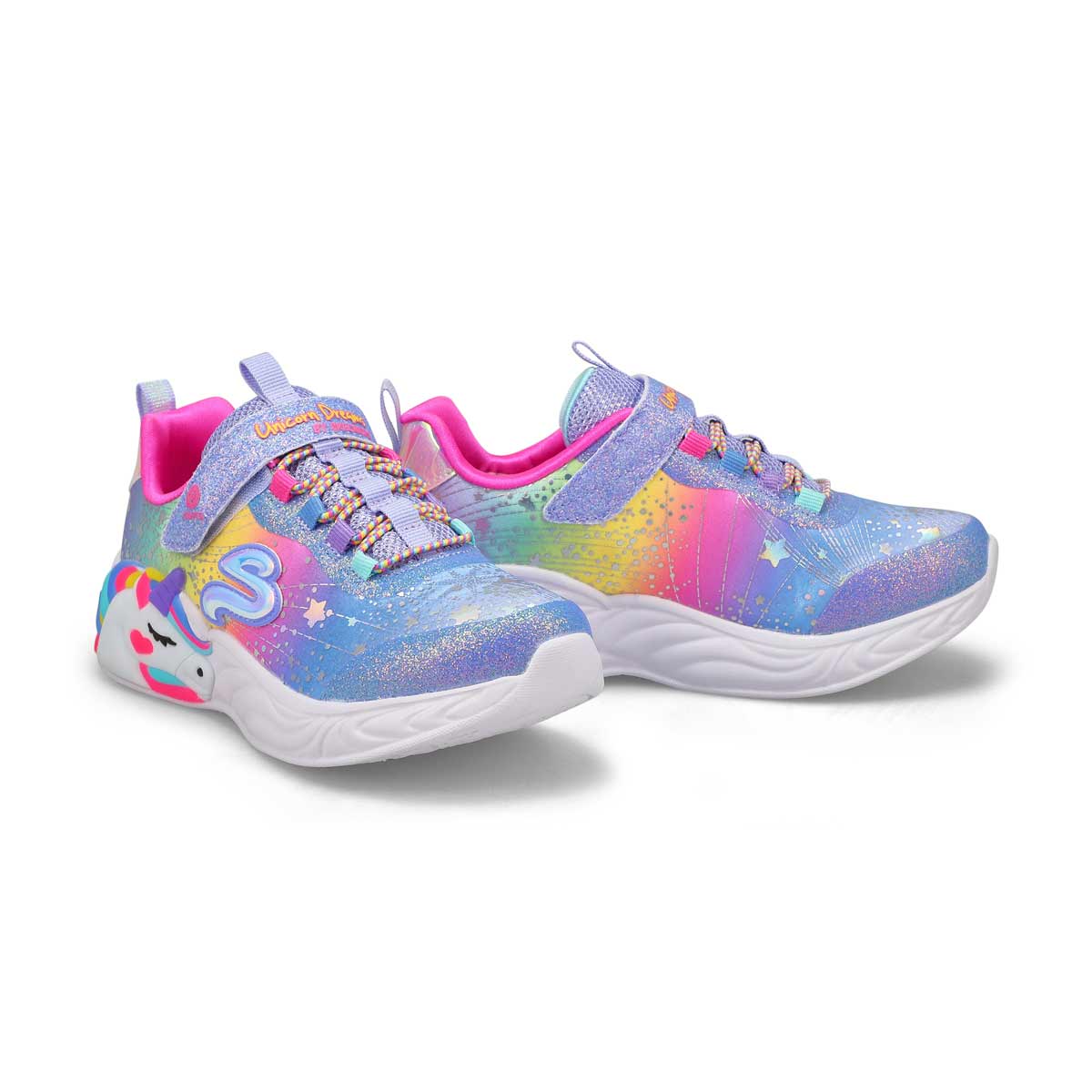 Girls' S-Lights Unicorn Dreams Sneaker - Blue/Multi