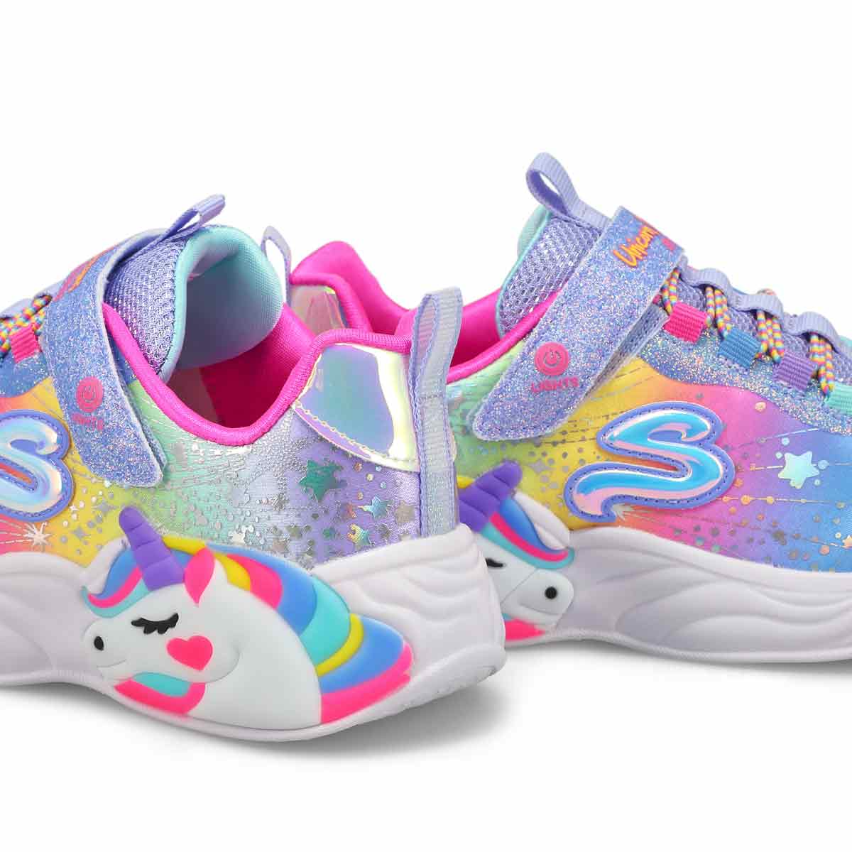 Girls' S-Lights Unicorn Dreams Sneaker - Blue/Multi