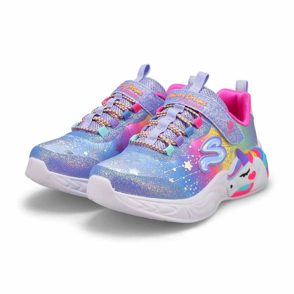 Girls' S-Lights Unicorn Dreams Sneaker - Blue/Multi