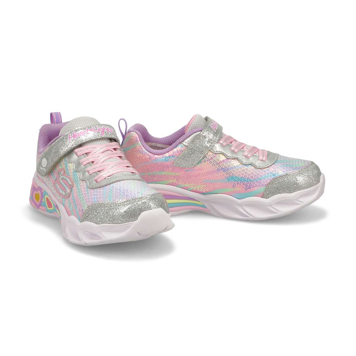 Girls' Sweetheart Lights Lets Shine Light Up Sneaker - Multi